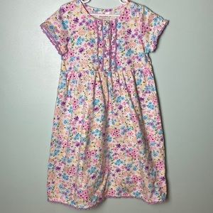Hanna Andersson Floral Short Sleeved Dress Size 8 (130)